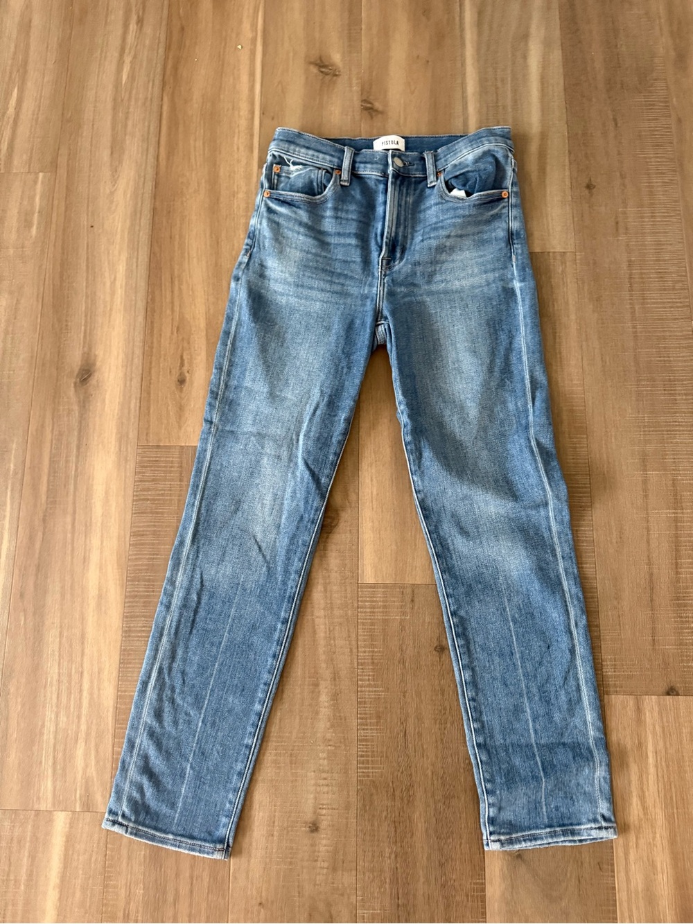 pistola Light Blue High-Rise Straight Jeans